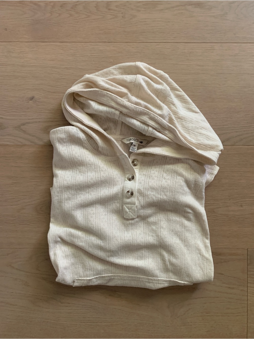 NWOT Toad & Co Women's M Foothill Pointelle Hoodie Pullover Beach Travel Surf - Picture 9 of 11